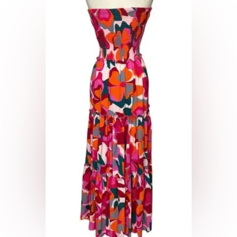 ABEL the Label SZ M Pink, Orange. And Teal Floral Maxi Skirt - Picture 6 of 7